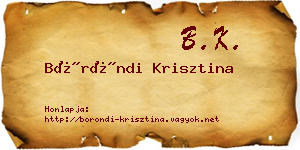 Böröndi Krisztina névjegykártya
