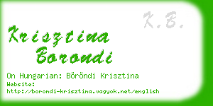 krisztina borondi business card
