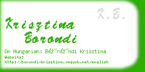 krisztina borondi business card